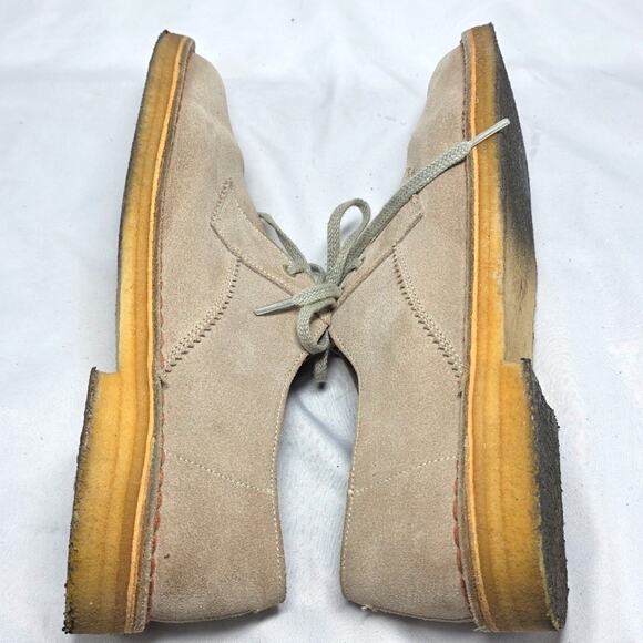 Clarks Original Desert Khan Tan Soft Leather Comfort Oxfords Men\'s Size 7